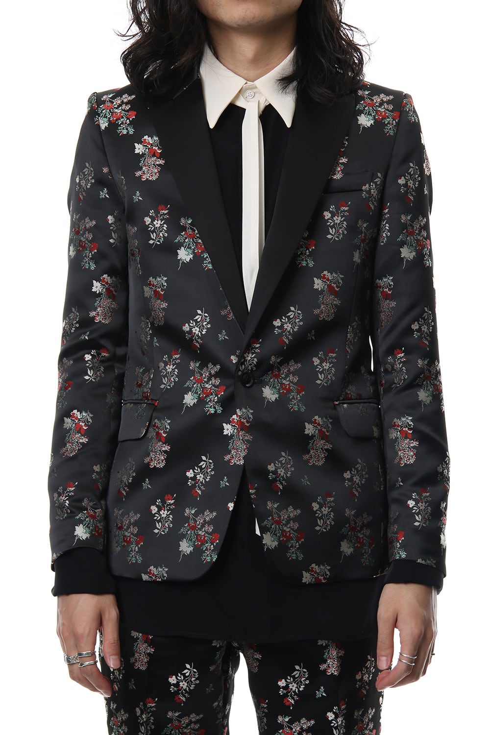 Satin Flower Jacquard 1B Jacket