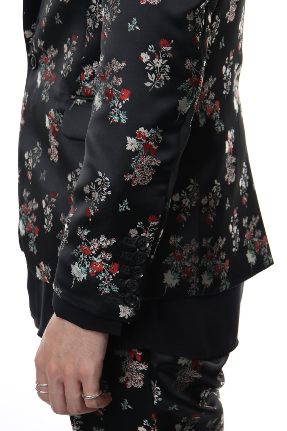 Satin Flower Jacquard 1B Jacket