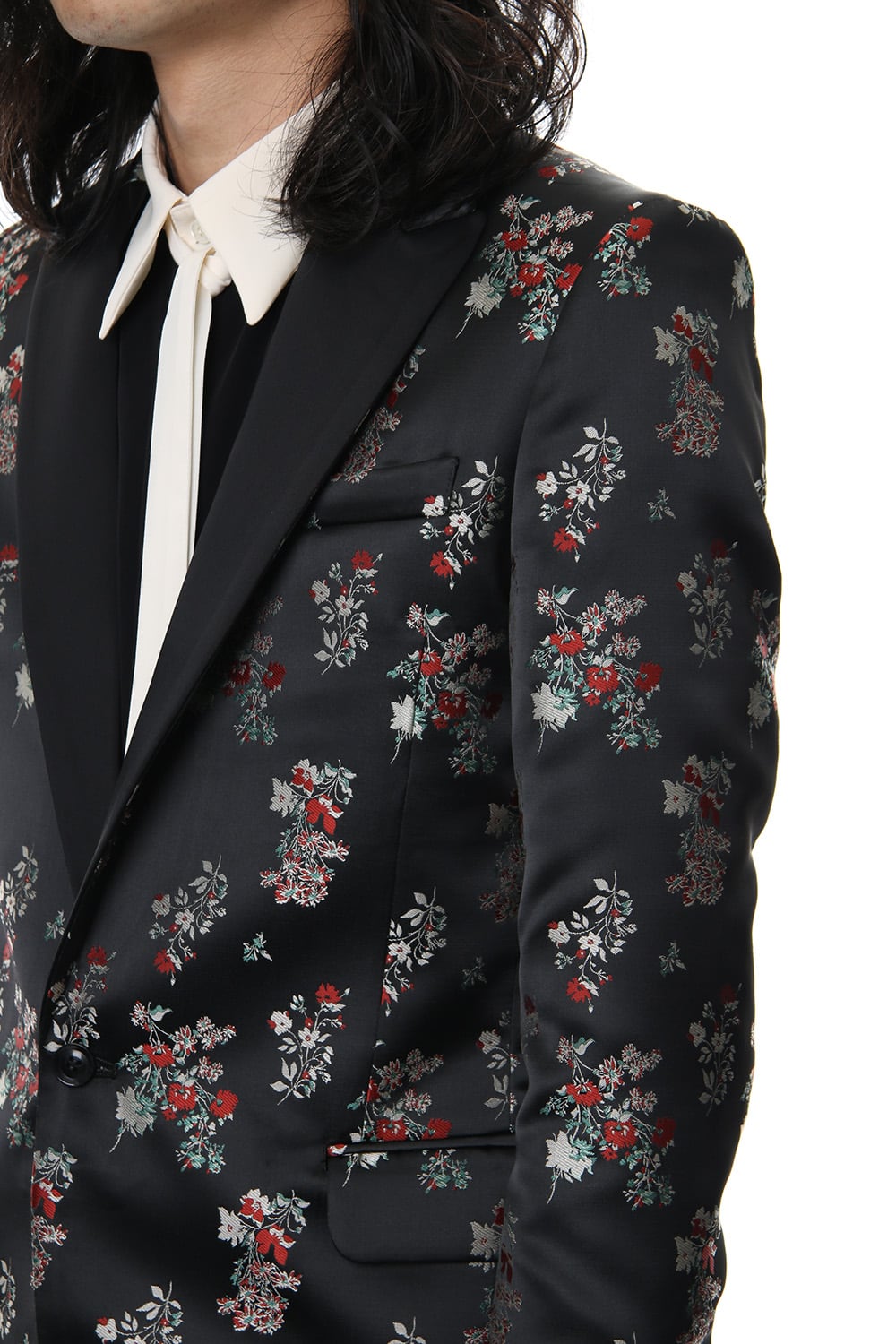 Satin Flower Jacquard 1B Jacket