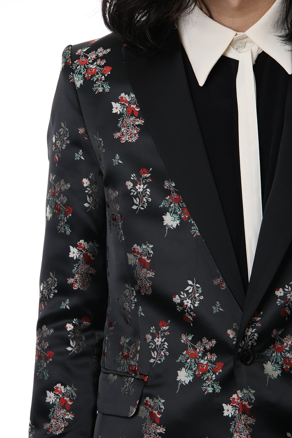 Satin Flower Jacquard 1B Jacket