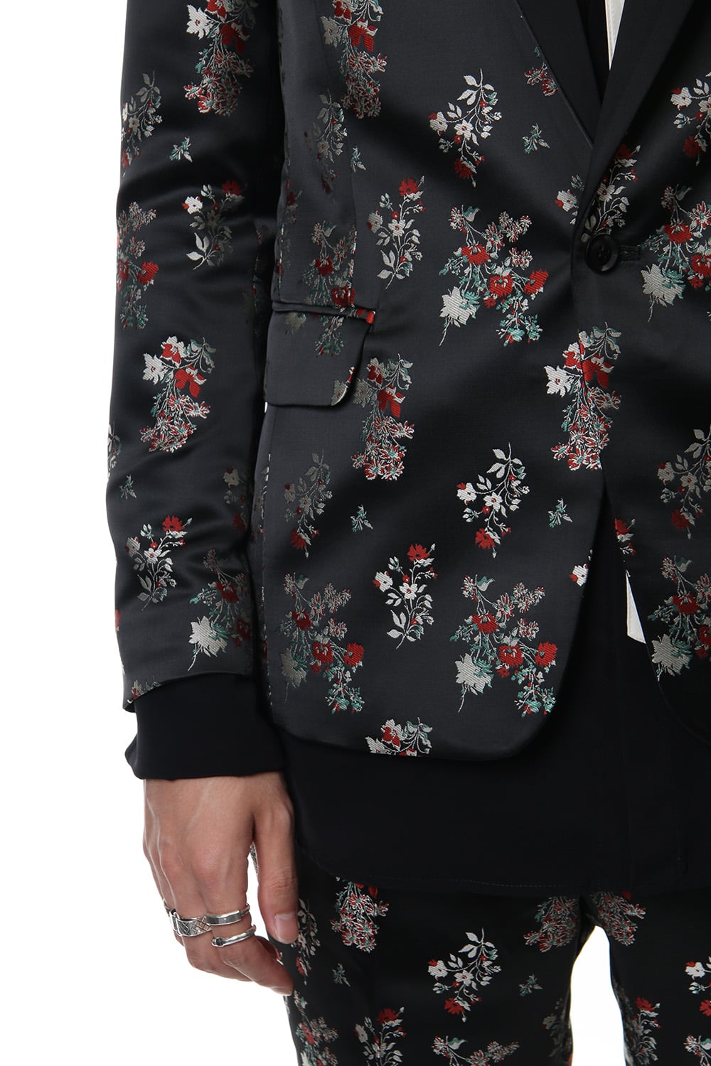 Satin Flower Jacquard 1B Jacket
