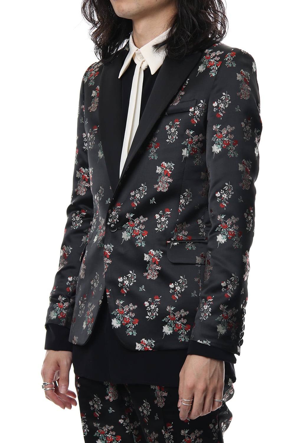 Satin Flower Jacquard 1B Jacket