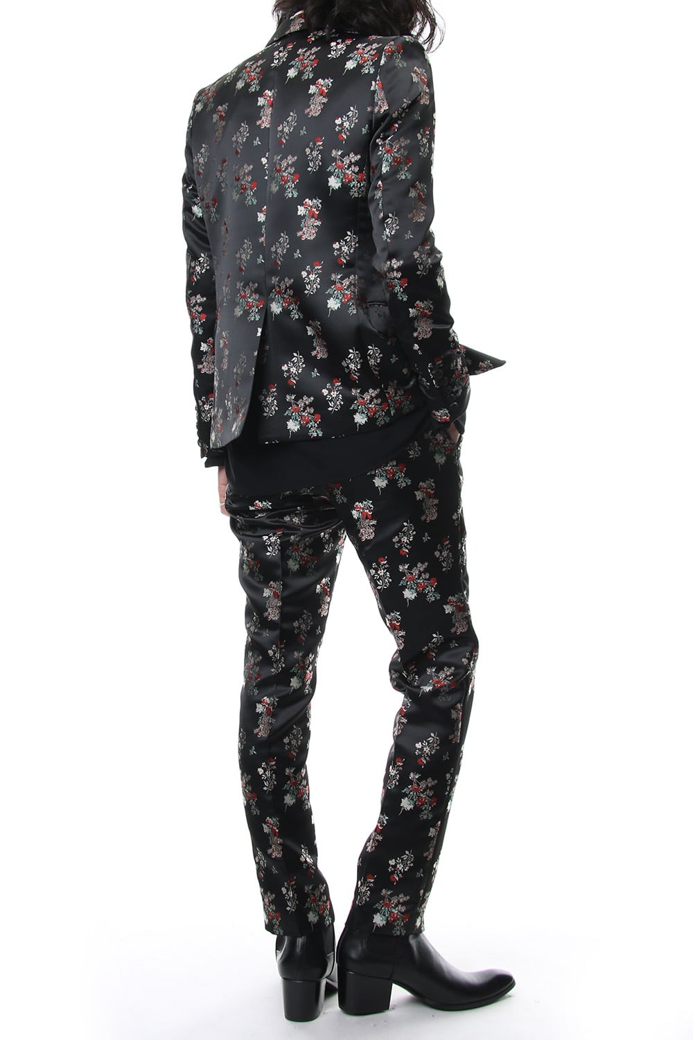 Satin Flower Jacquard Slacks