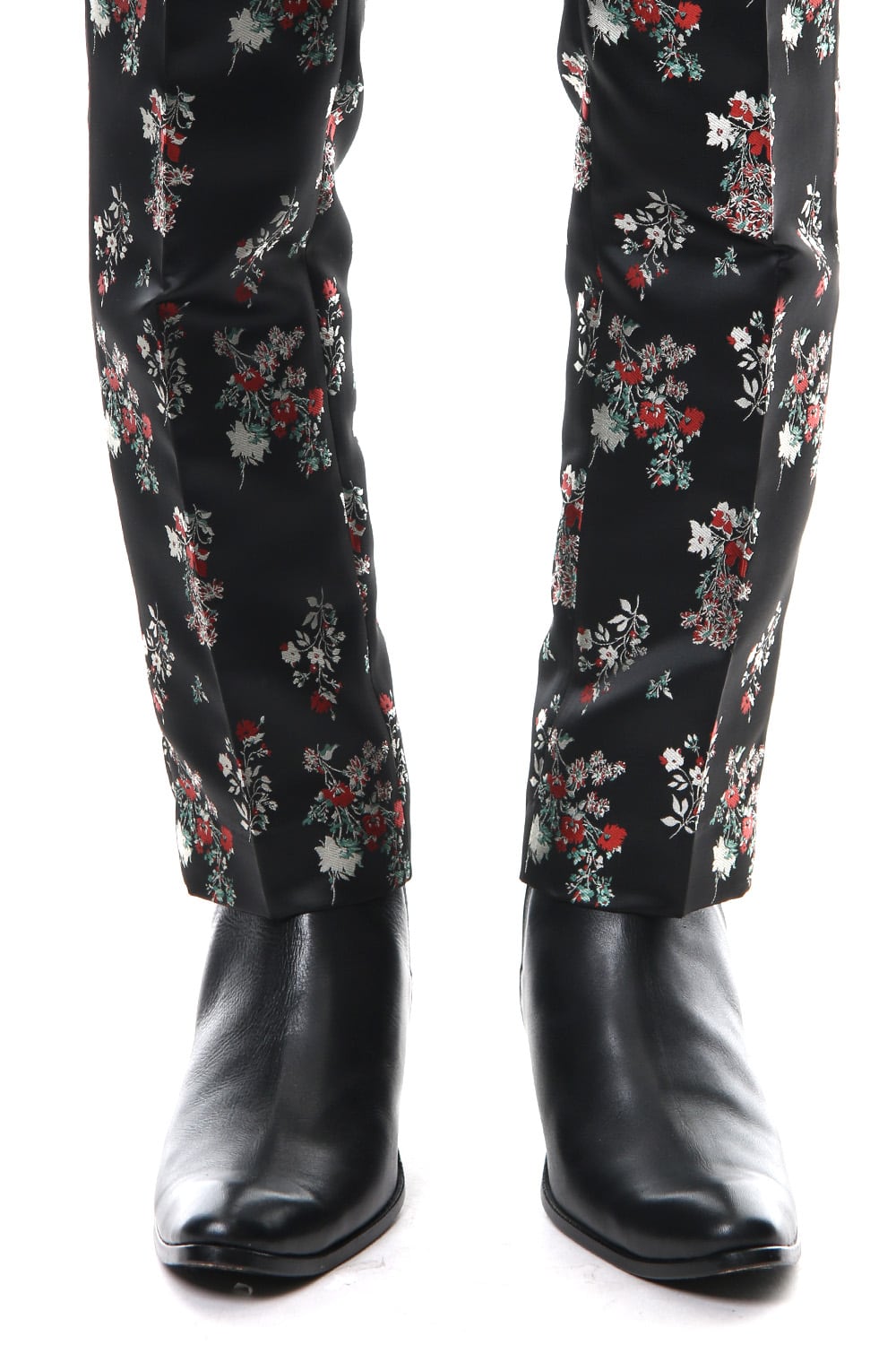 Satin Flower Jacquard Slacks