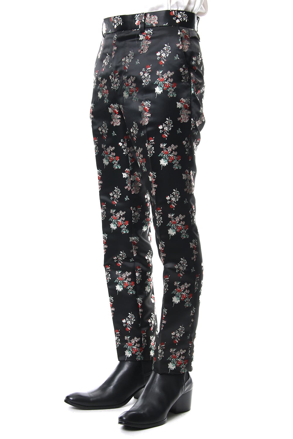 Satin Flower Jacquard Slacks