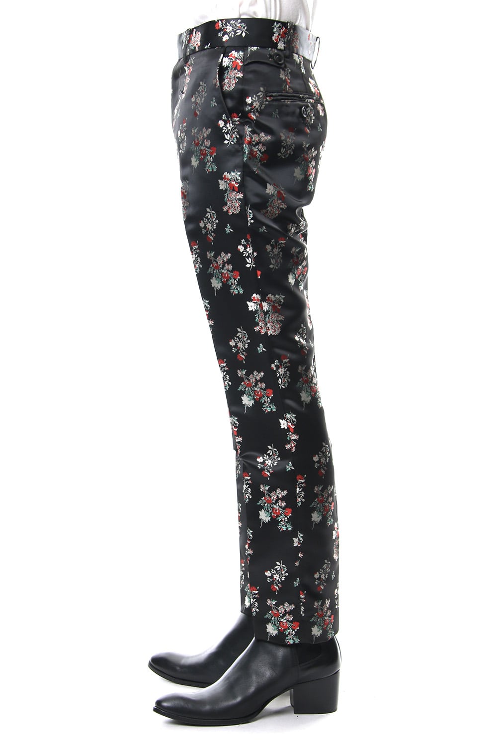 Satin Flower Jacquard Slacks