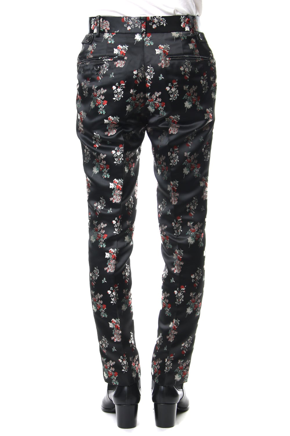 Satin Flower Jacquard Slacks