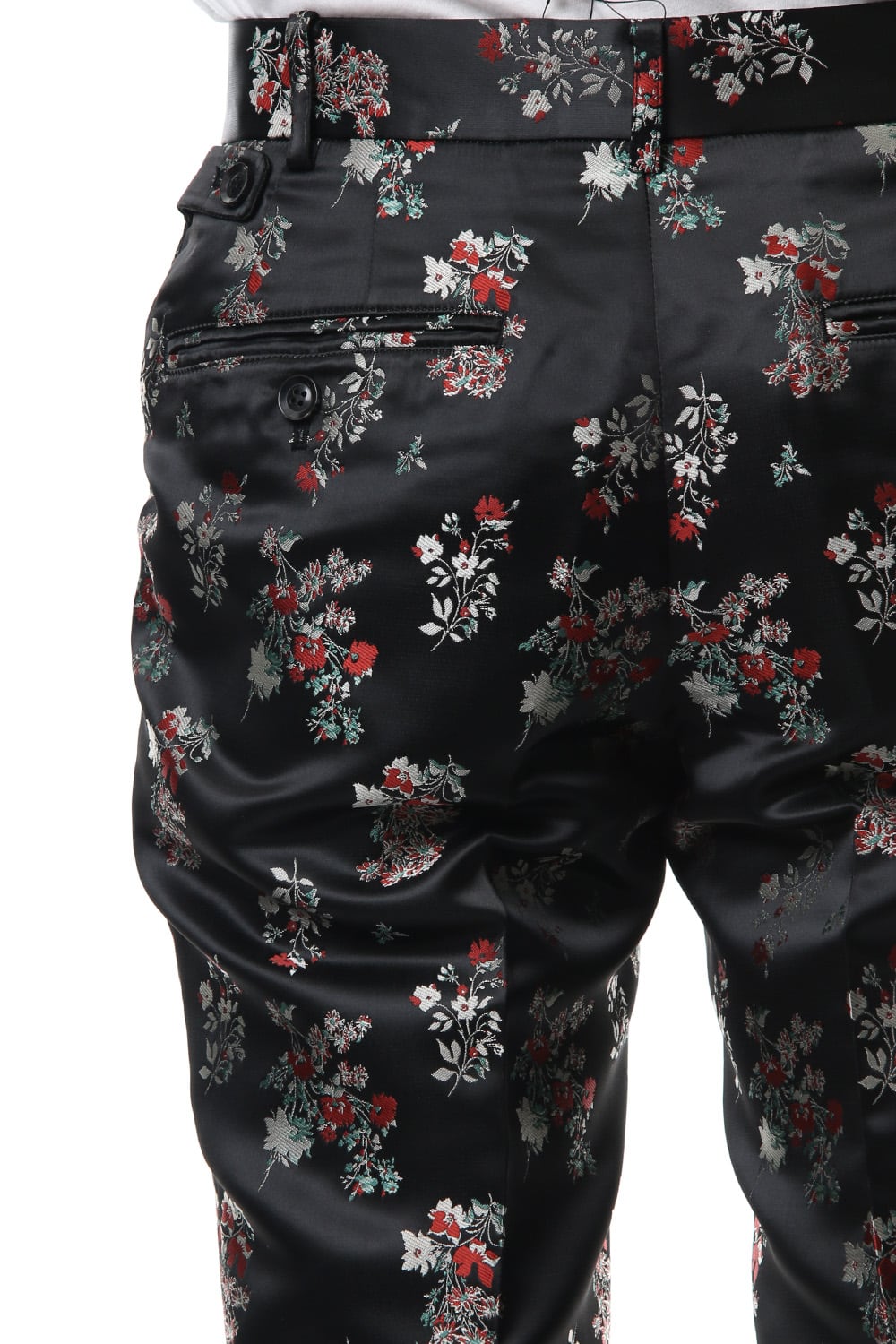 Satin Flower Jacquard Slacks