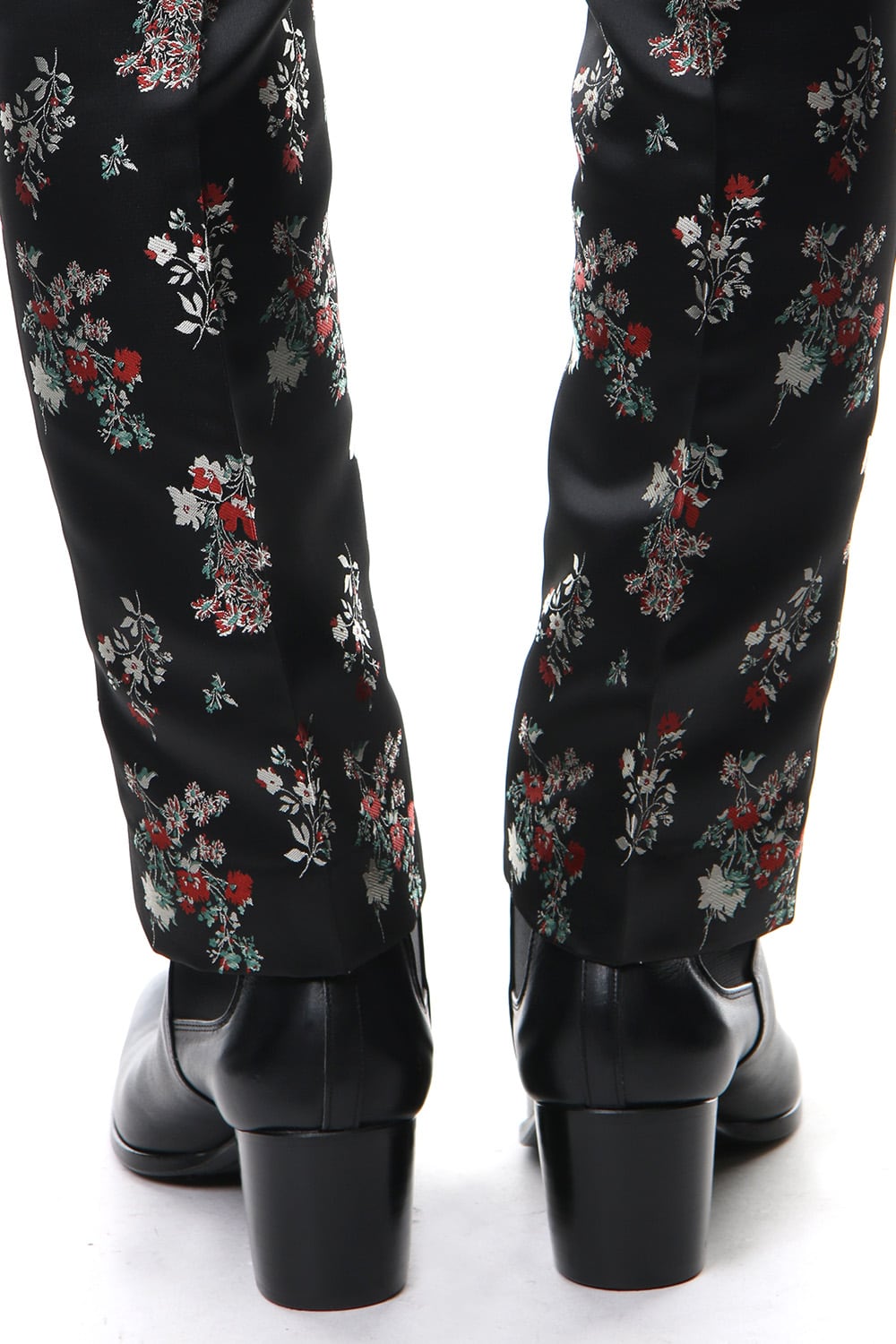 Satin Flower Jacquard Slacks