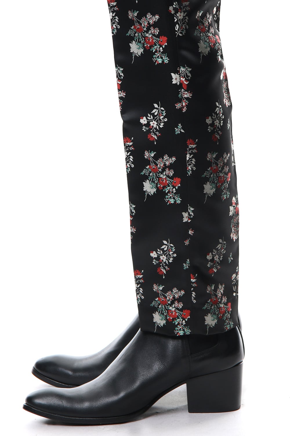 Satin Flower Jacquard Slacks