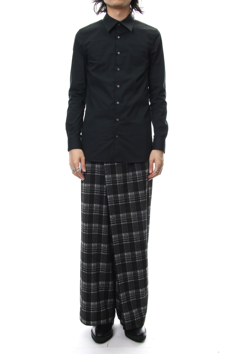 Classic Check Jacquard Knit Warp Pants