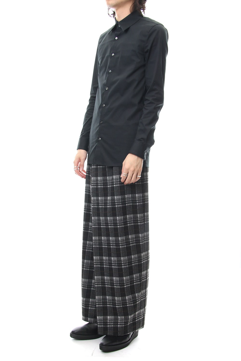 Classic Check Jacquard Knit Warp Pants