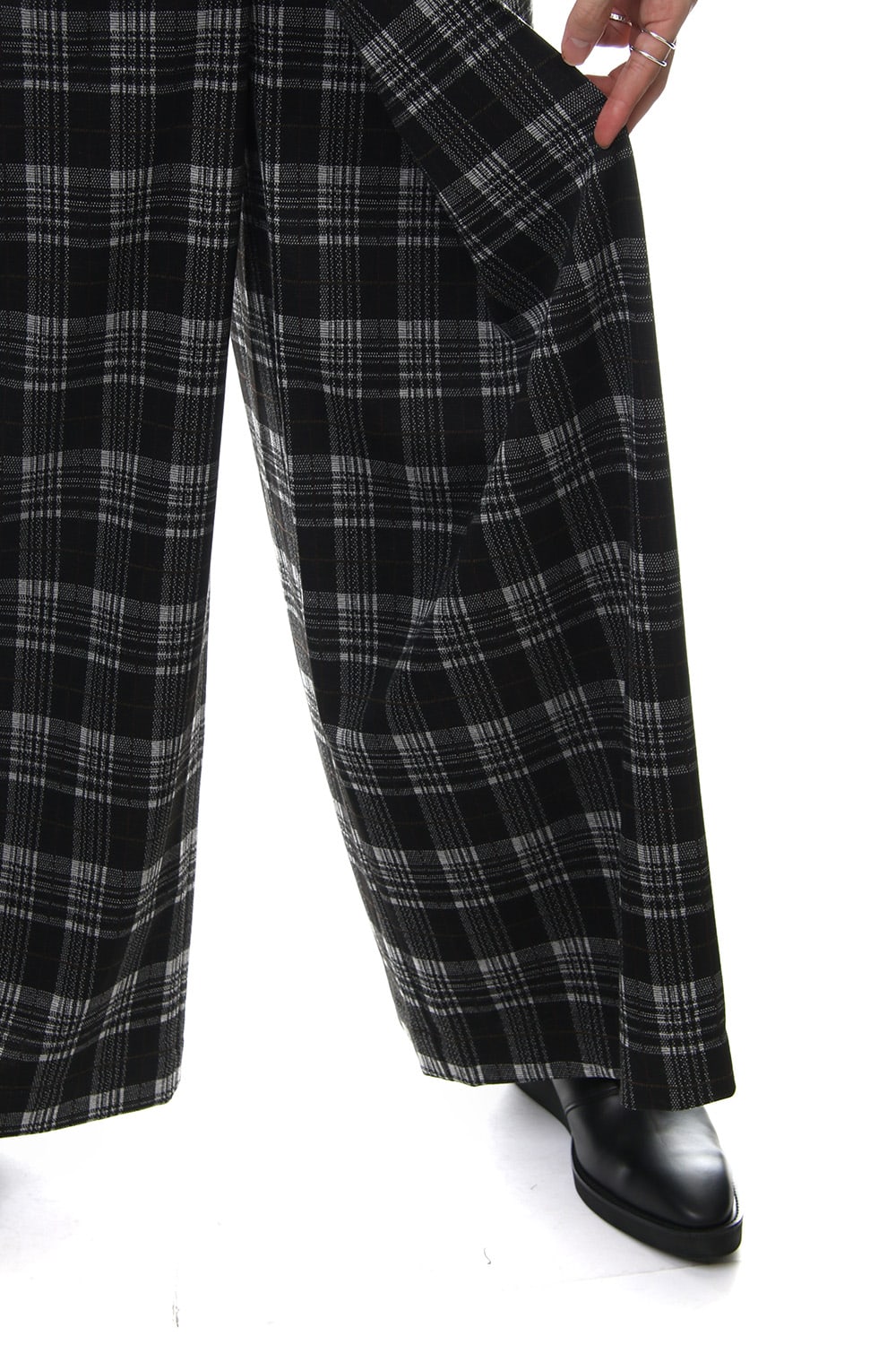 Classic Check Jacquard Knit Warp Pants