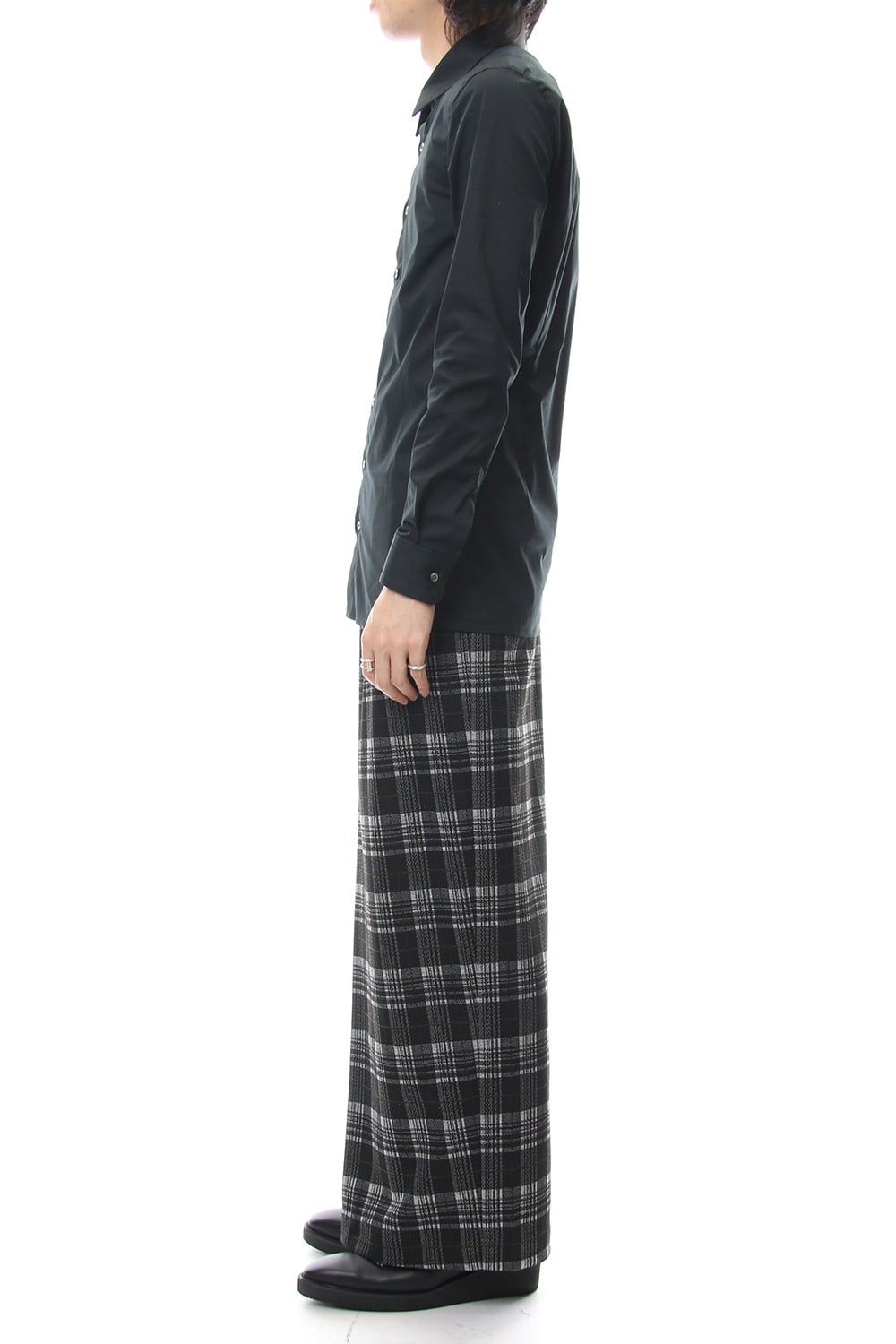 Classic Check Jacquard Knit Warp Pants