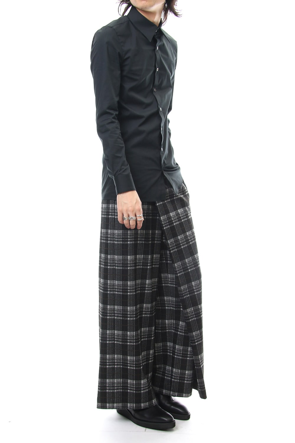 Classic Check Jacquard Knit Warp Pants