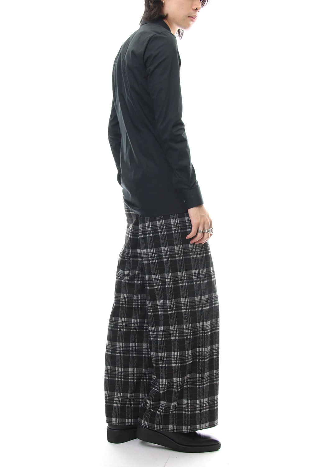 Classic Check Jacquard Knit Warp Pants