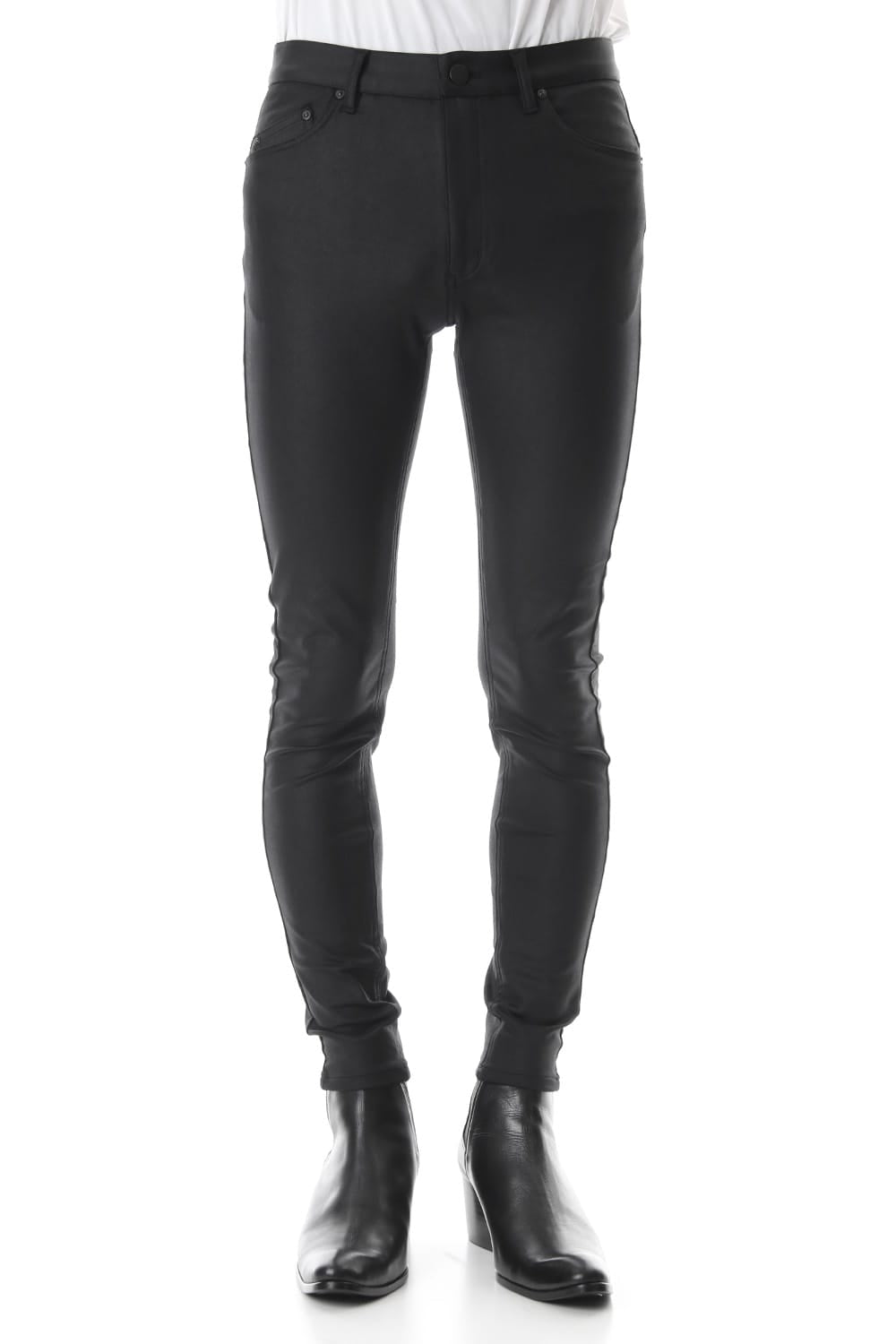 Leather-like high tension stretch leggings pants