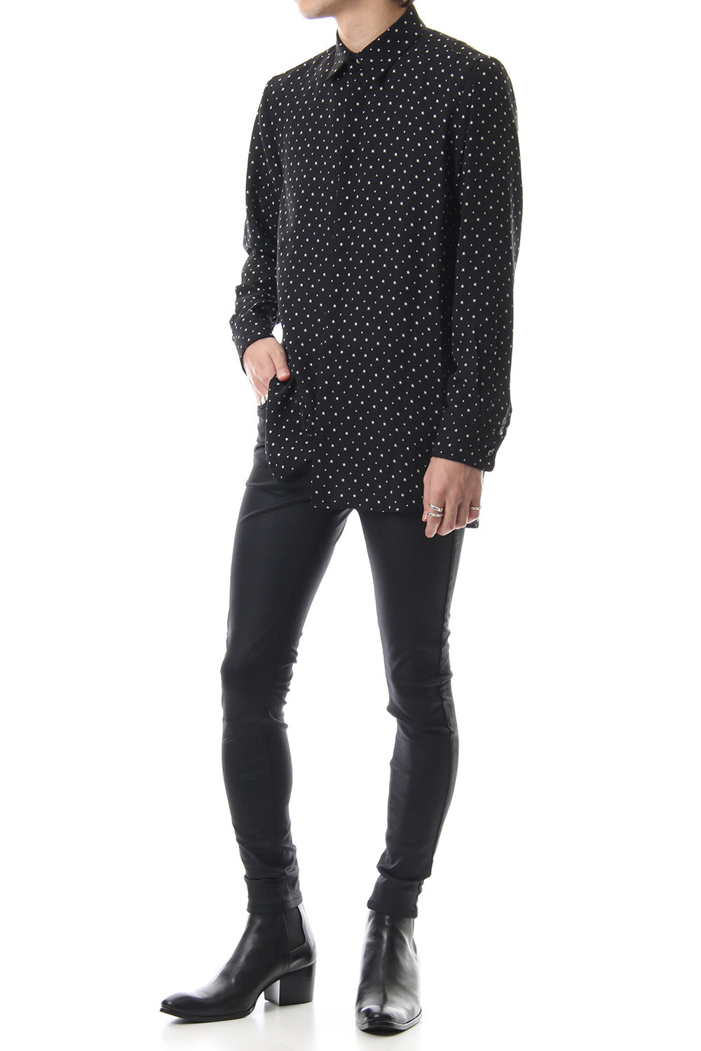 Leather-like high tension stretch leggings pants