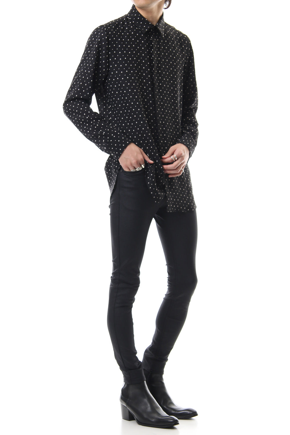 Leather-like high tension stretch leggings pants