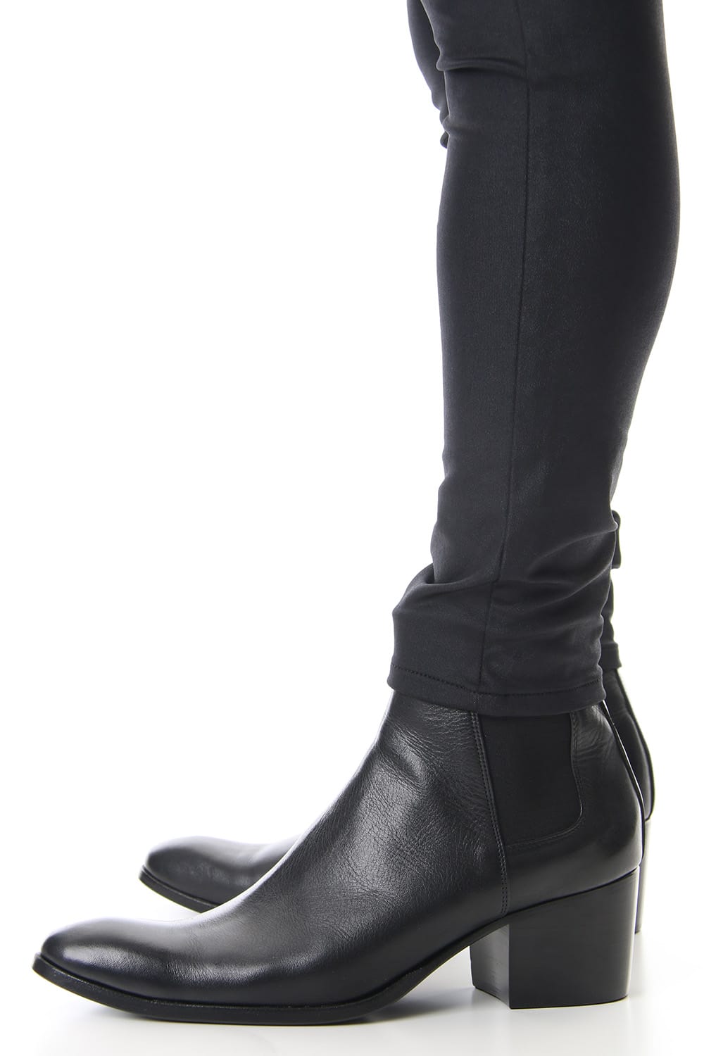 Leather-like high tension stretch leggings pants