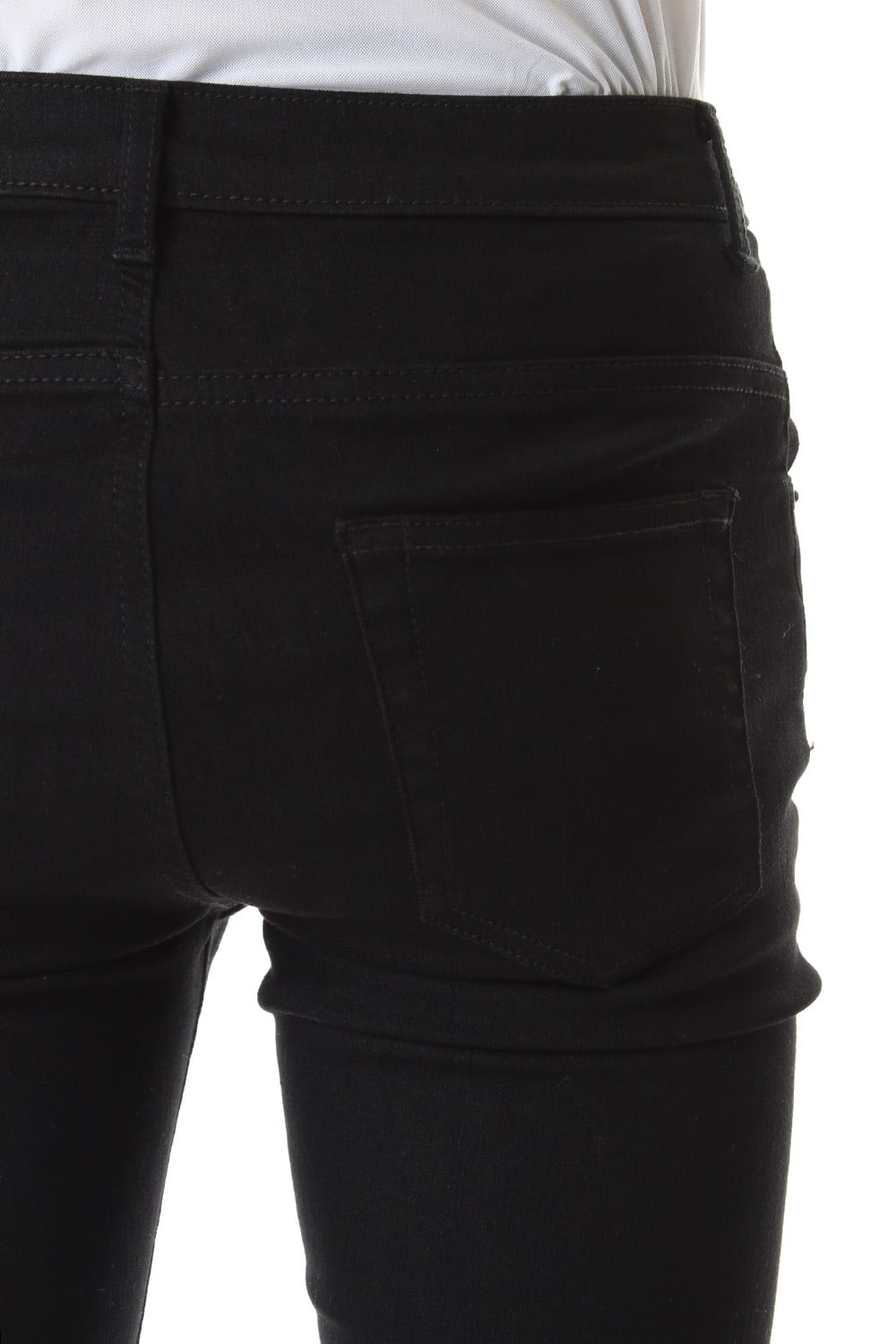 EX fit denim leggings pants (GLD state+crash) Black × Off White