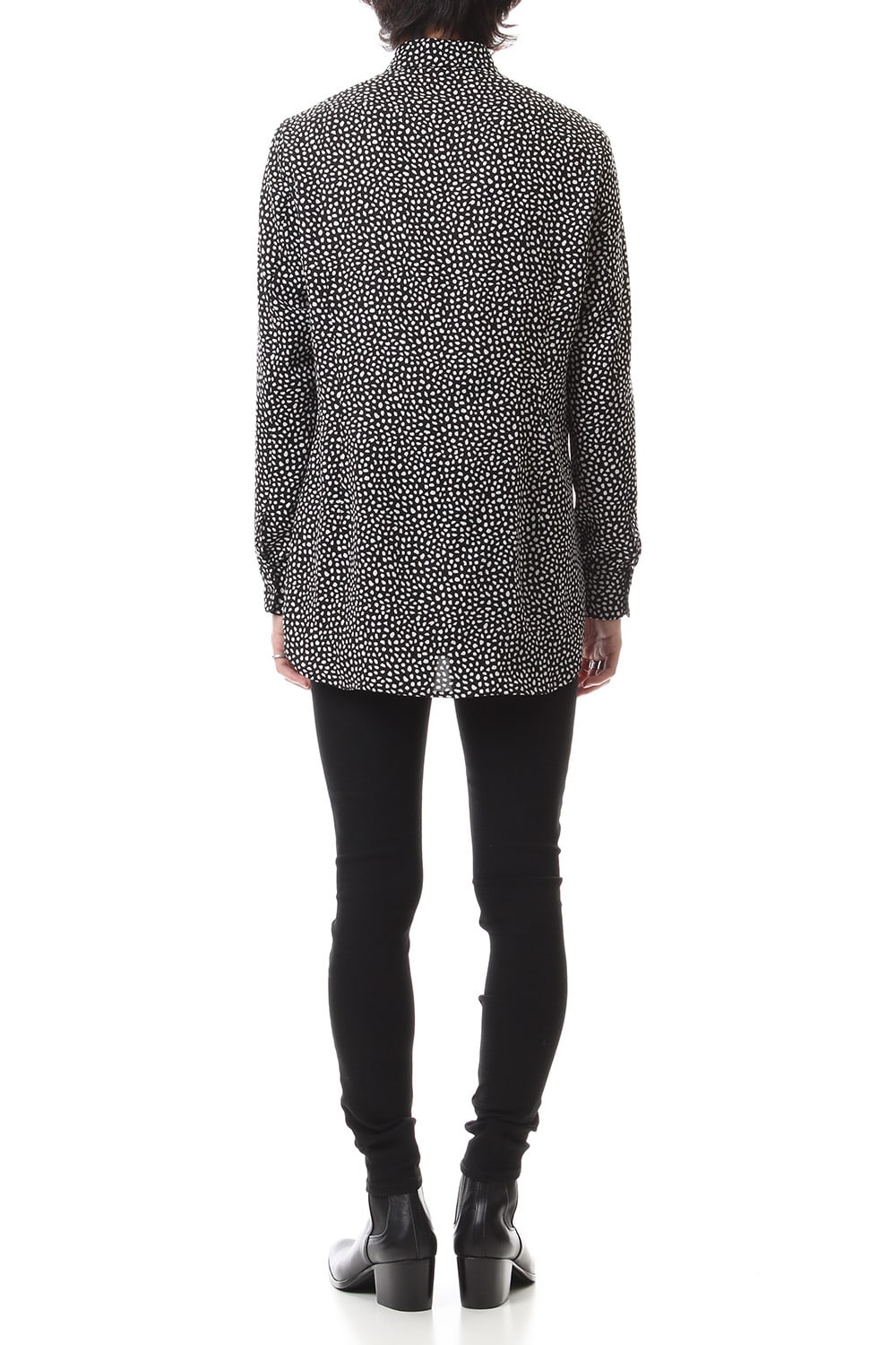 EX fit denim leggings pants (GLD state+crash) Black × Off White