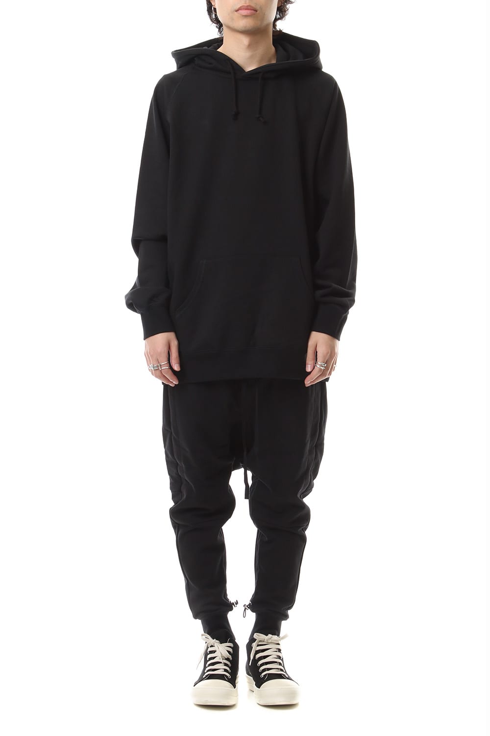 Middle fleece hoodie Black