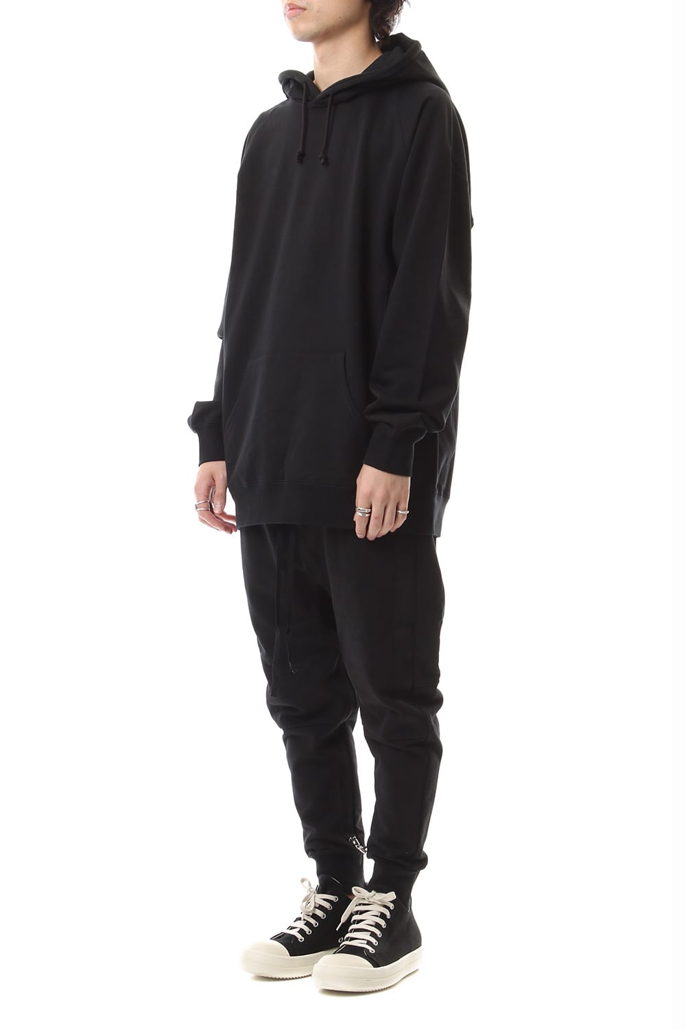 Middle fleece surrouel pants Black