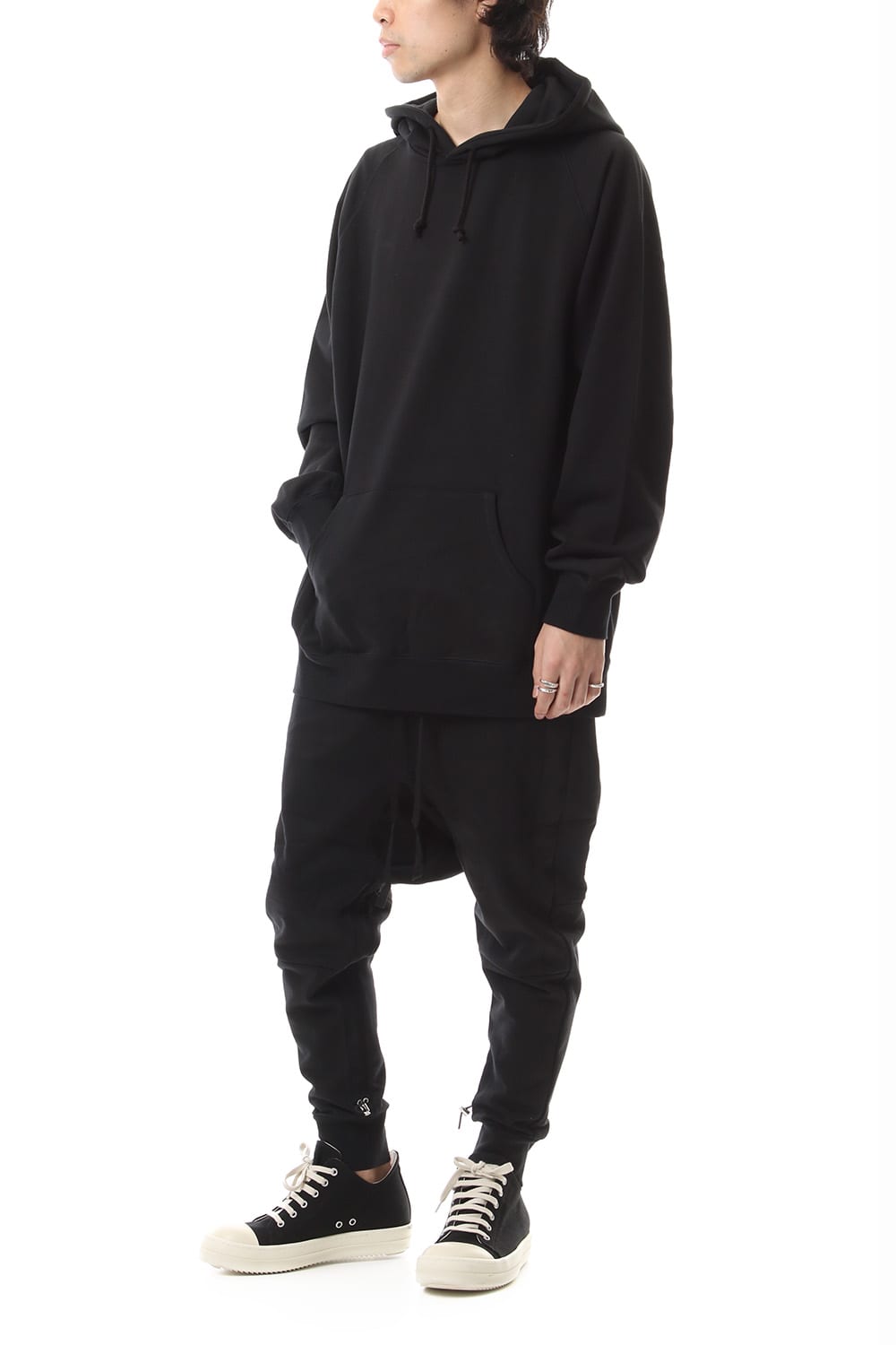 Middle fleece hoodie Black