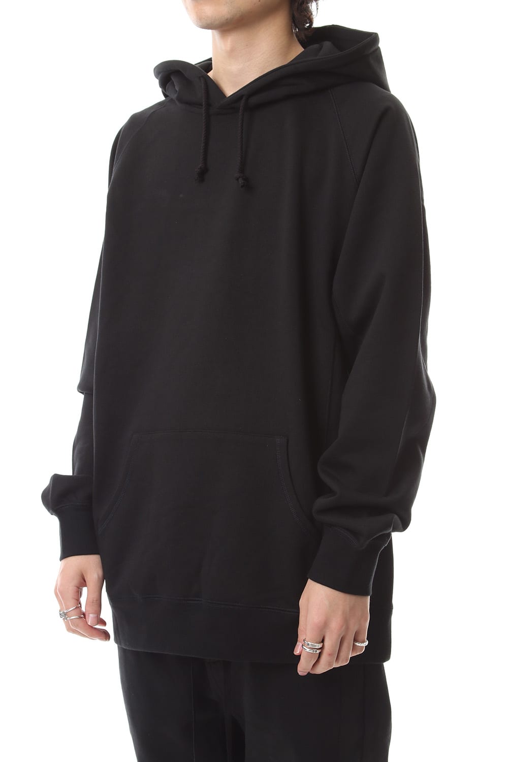 Middle fleece hoodie Black