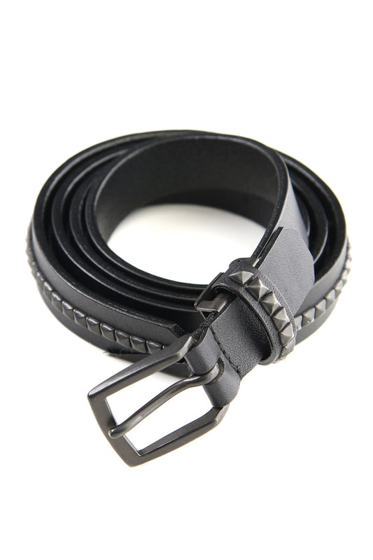 Oil cow leather Small studs belt Black x Black