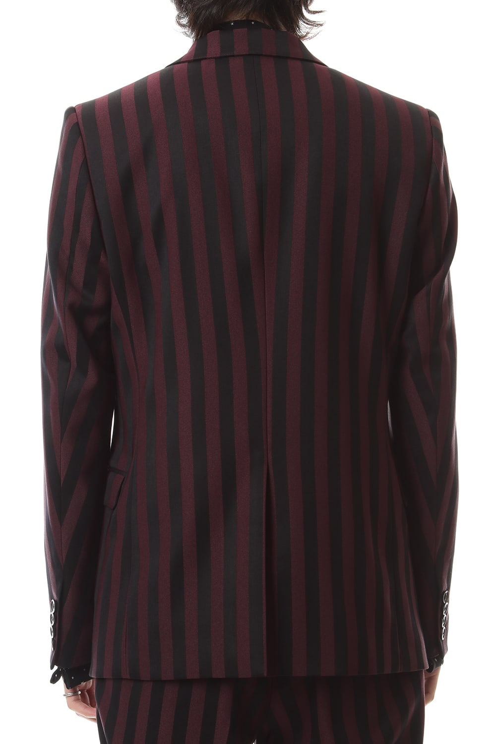 Jacquard stripe stretch 2B jacket Bordeaux × Black