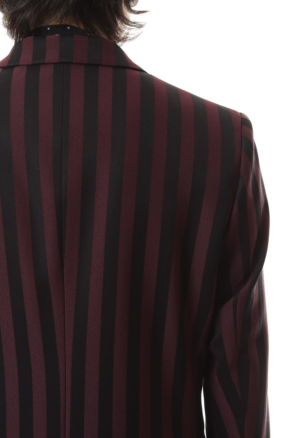 Jacquard stripe stretch 2B jacket Bordeaux × Black