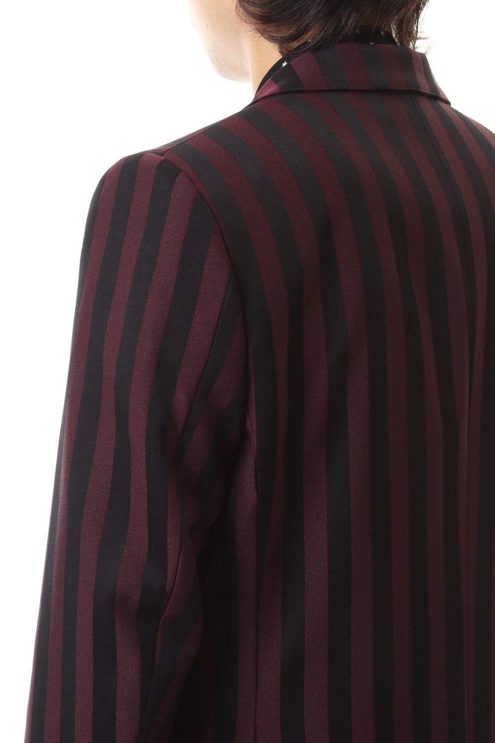 Jacquard stripe stretch 2B jacket Bordeaux × Black