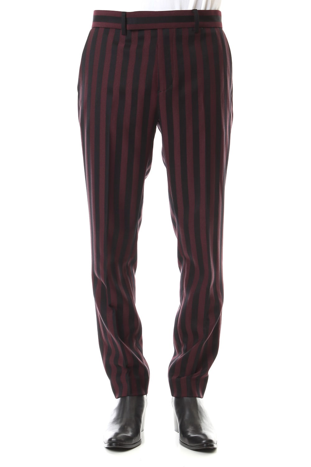 Jacquard stripe stretch slacks