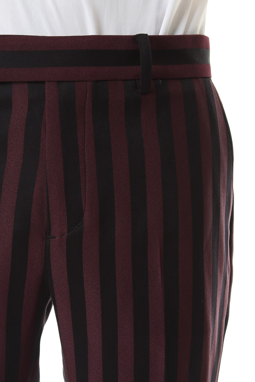 Jacquard stripe stretch slacks