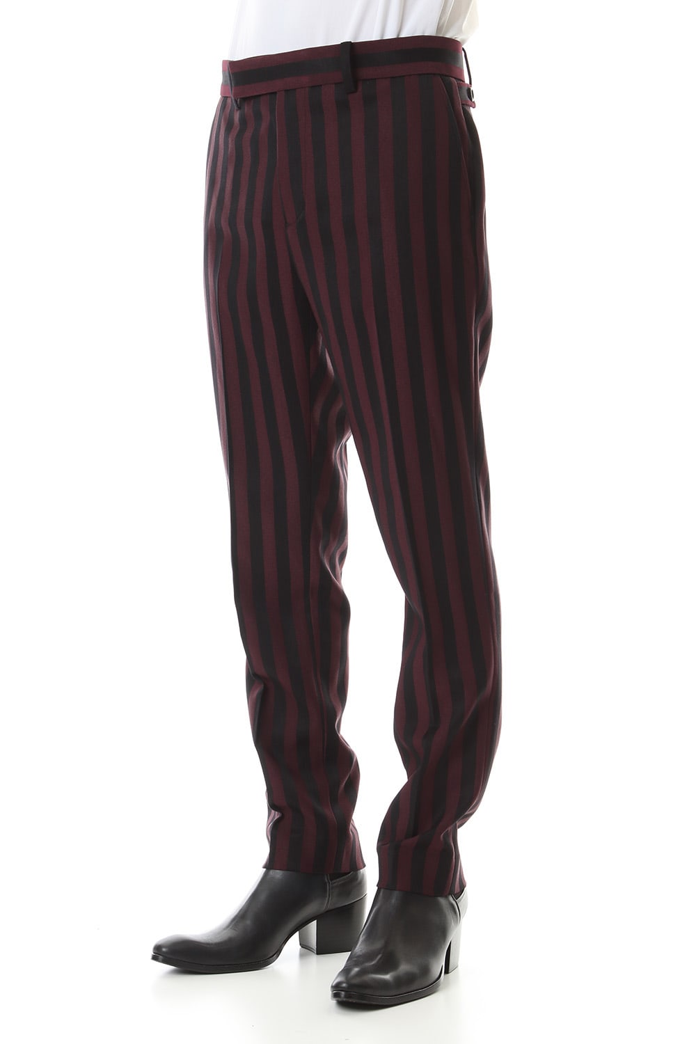 Jacquard stripe stretch slacks