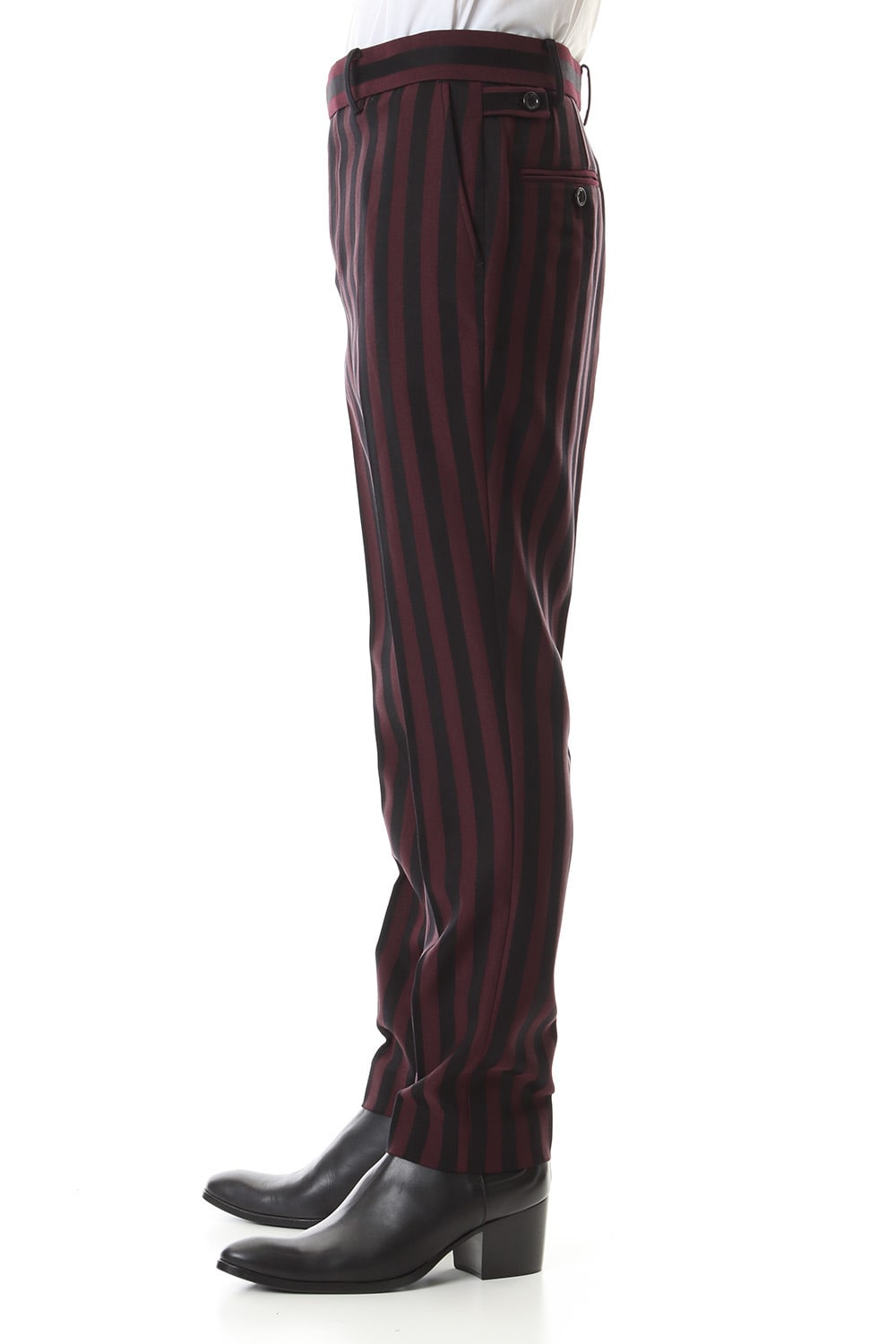 Jacquard stripe stretch slacks