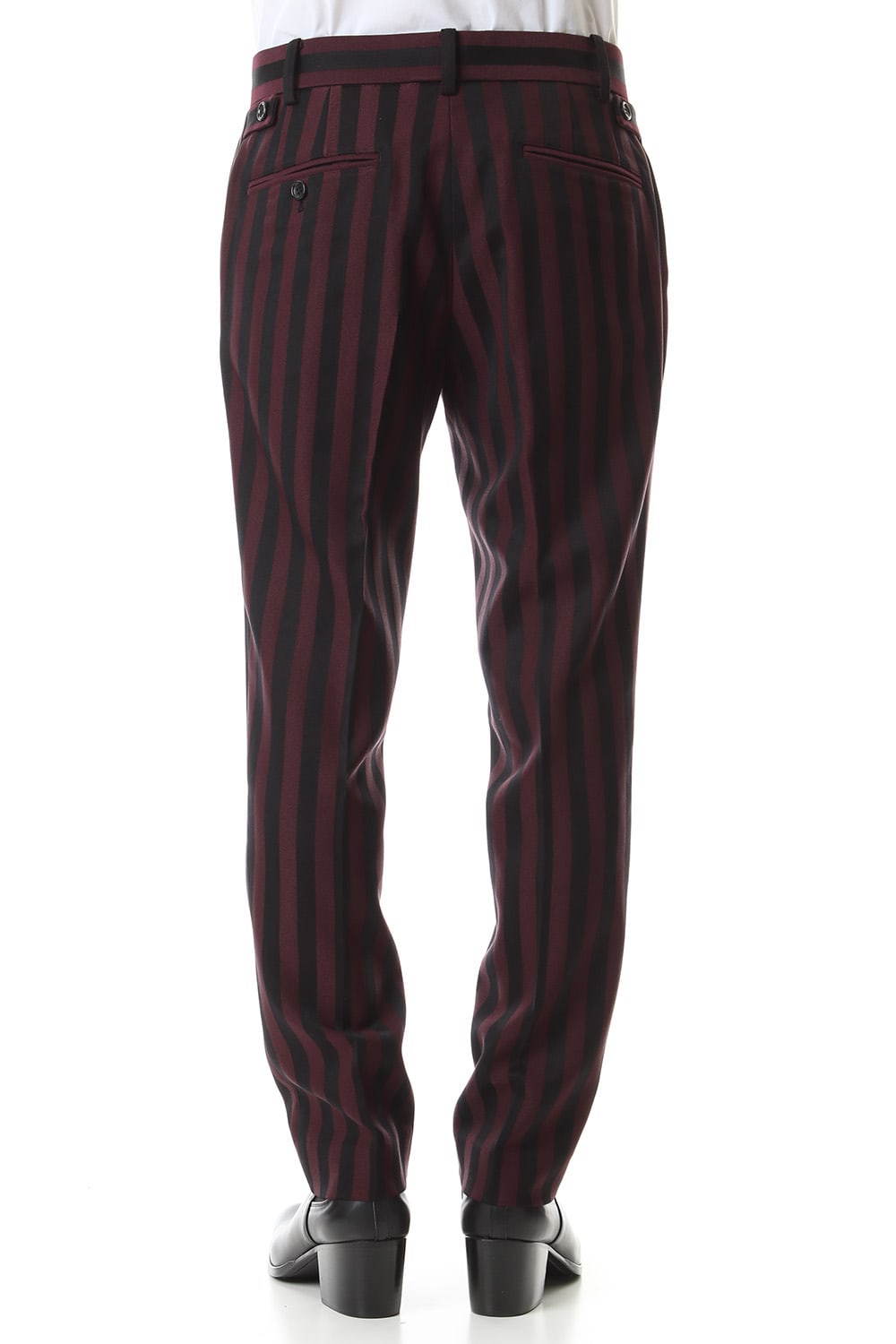 Jacquard stripe stretch slacks