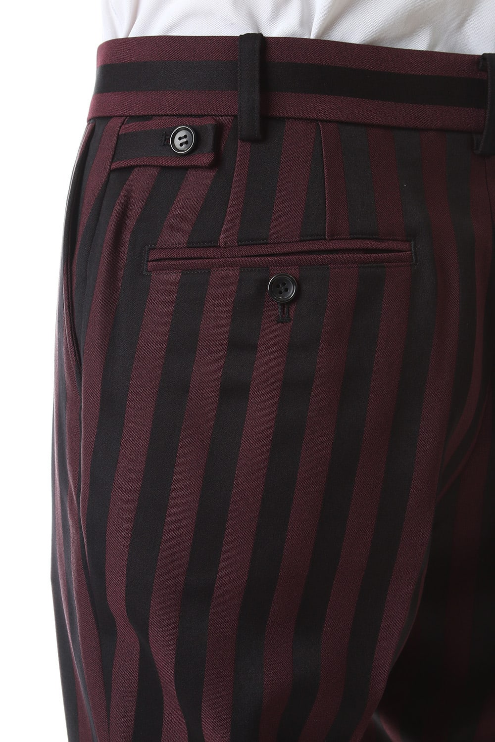 Jacquard stripe stretch slacks