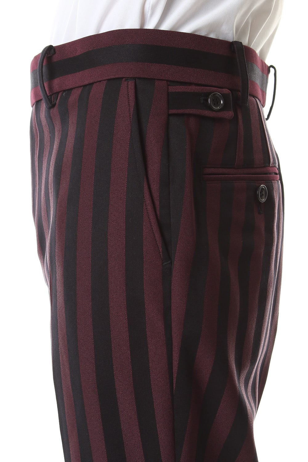 Jacquard stripe stretch slacks
