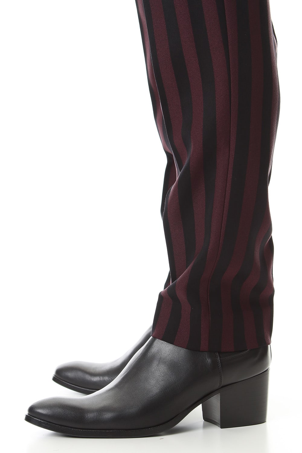 Jacquard stripe stretch slacks