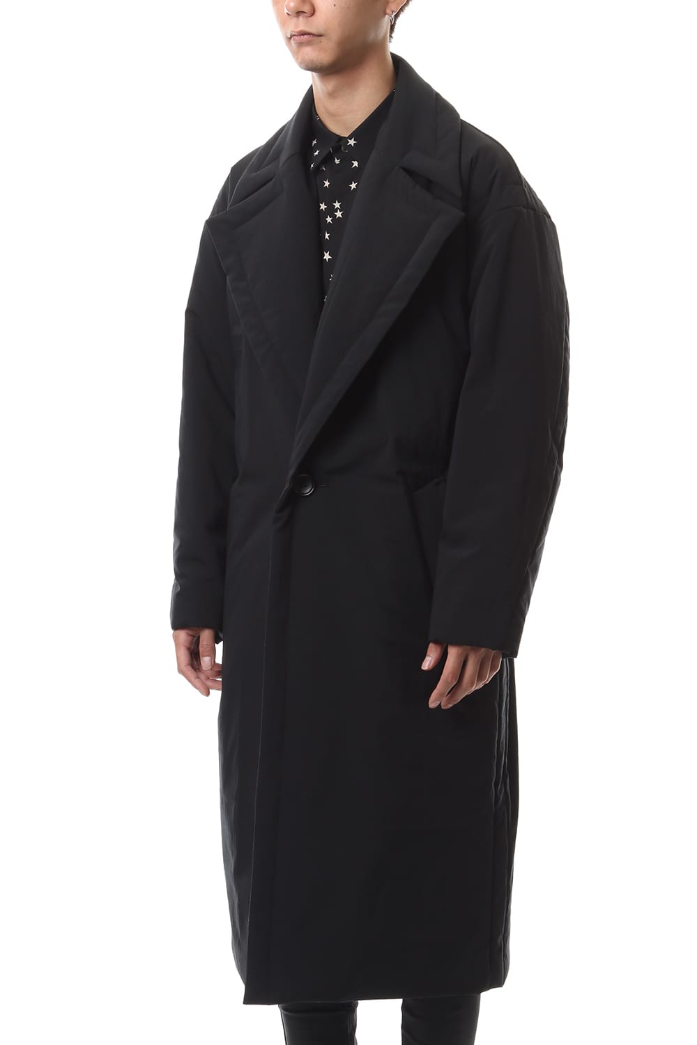 Taslan stretch taffeta coat Black