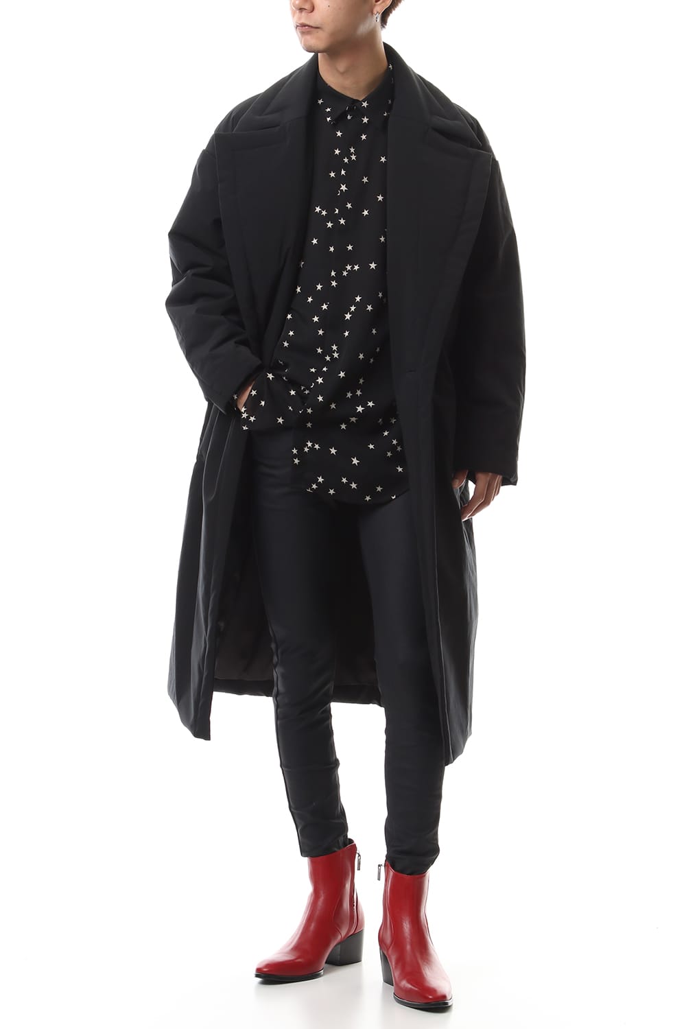 Taslan stretch taffeta coat Black