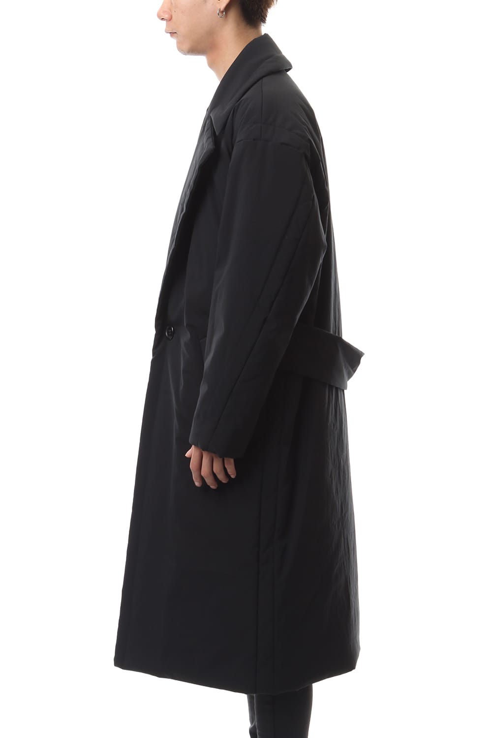 Taslan stretch taffeta coat Black