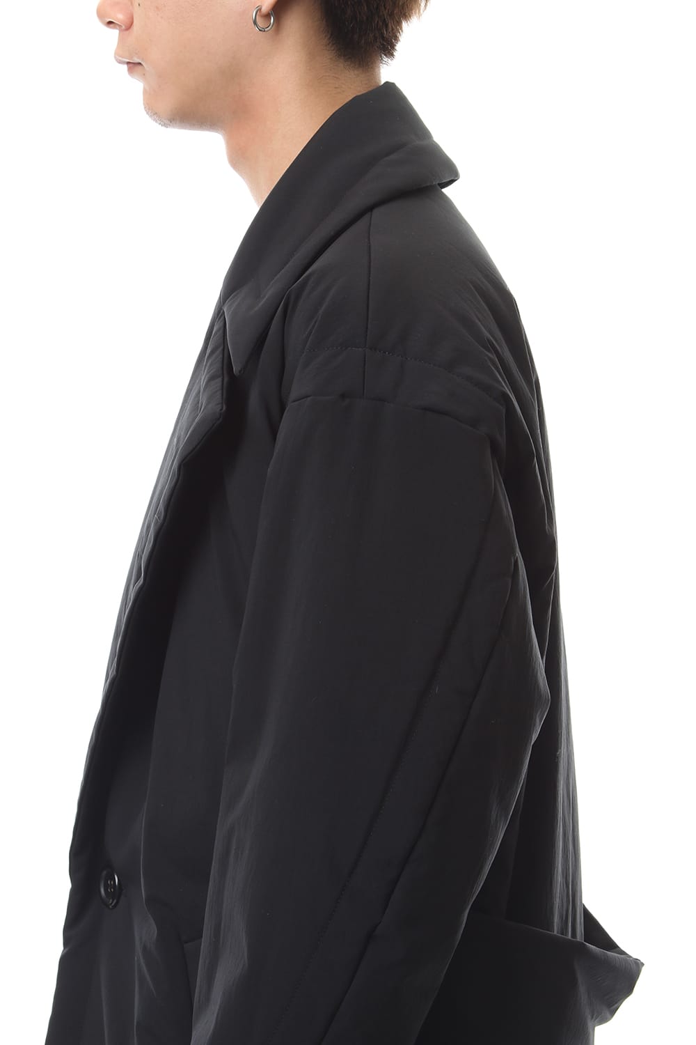 Taslan stretch taffeta coat Black