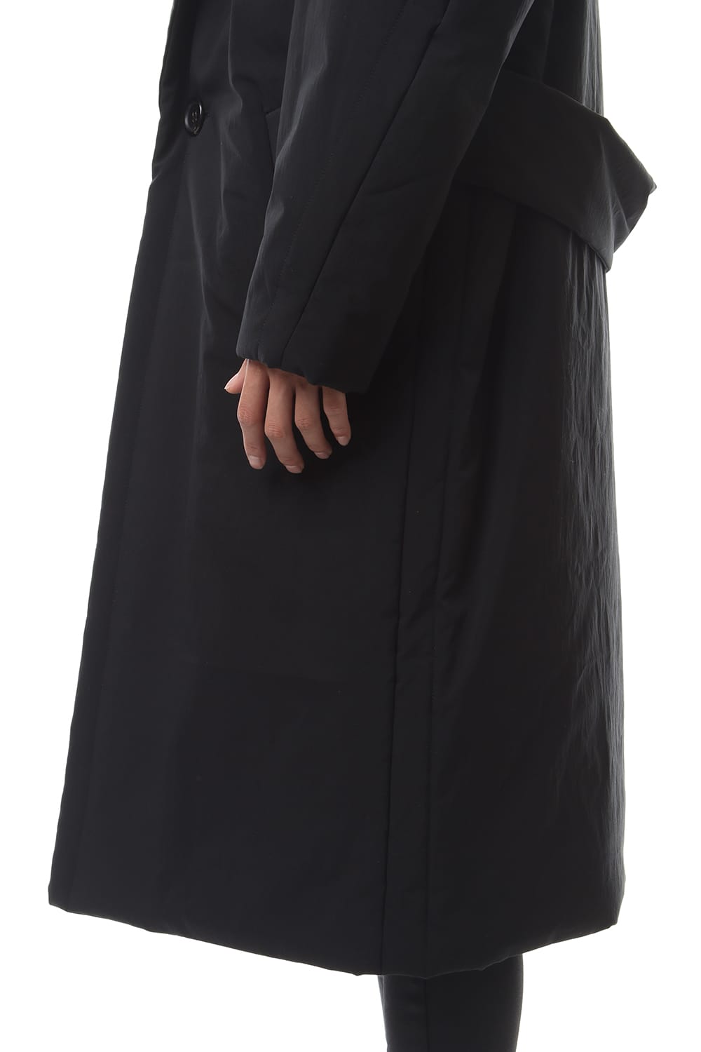 Taslan stretch taffeta coat Black