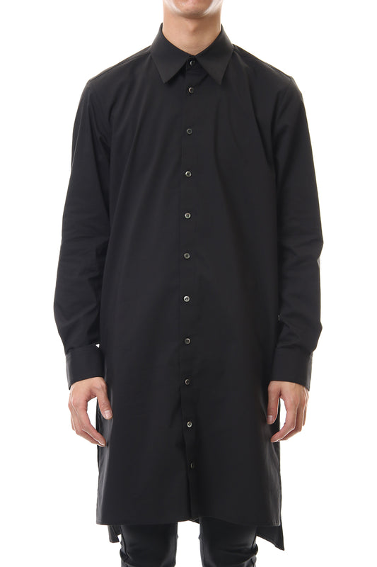 Broad Cross Stretch Long Shirt (Black)