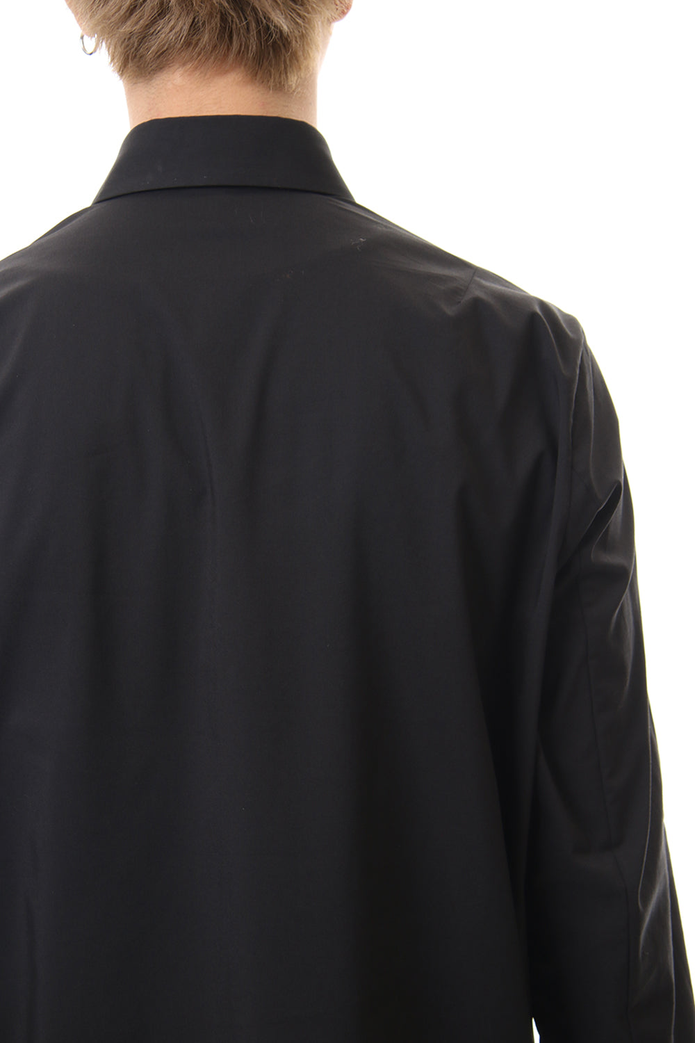 Broad Cross Stretch Long Shirt (Black)