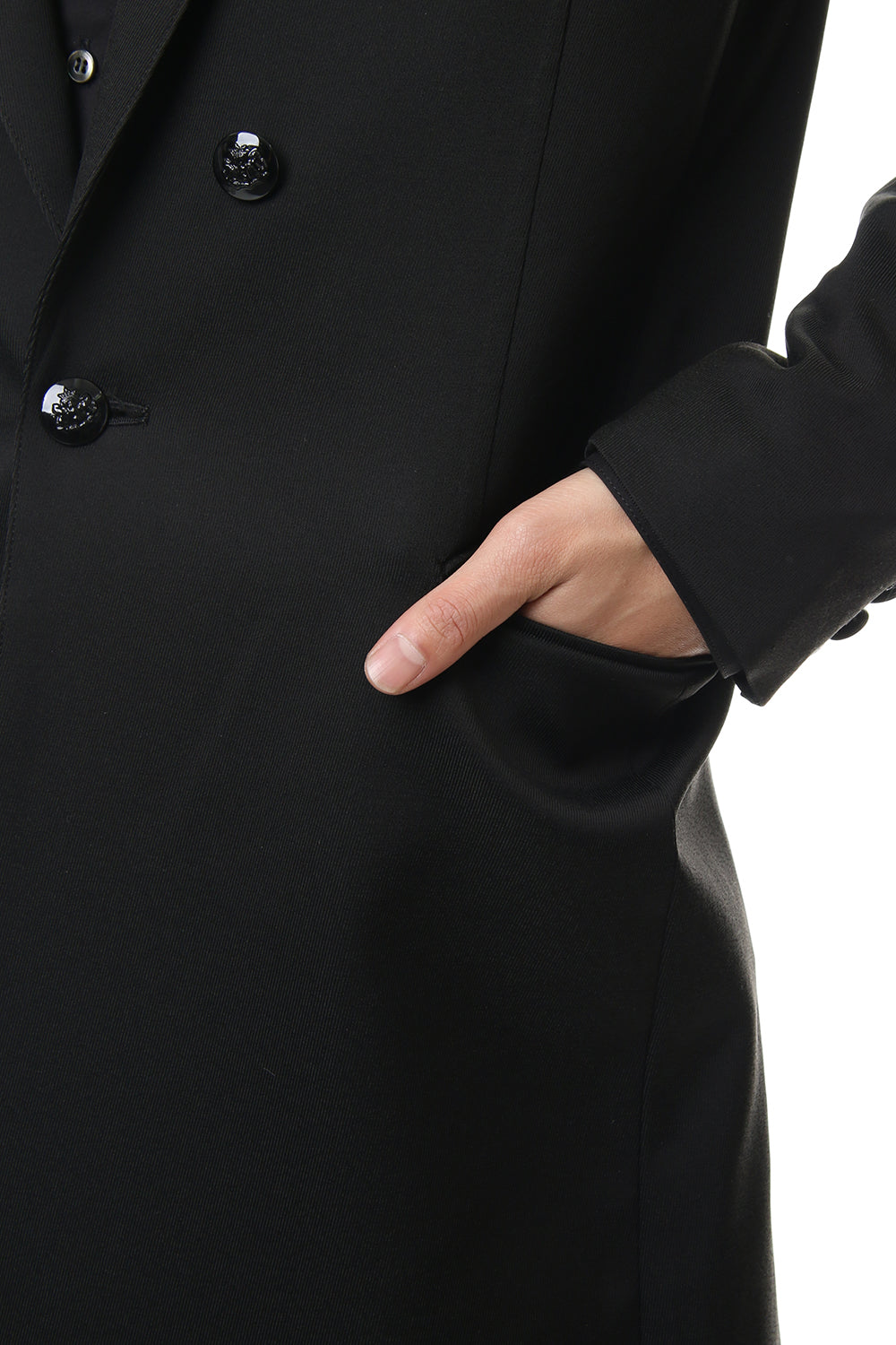 Hybrid French Twill Long Jacket Black